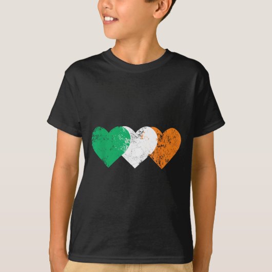 3 Hearts Ireland Flag St. Patricks Day Irish Flags Tシャツ (正面)