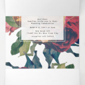 3 in 1アンティークバラヴィンテージボヘミアン結婚ズ 三つ折り案内状 (内部中)