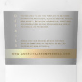 3 in 1シルバーと金ゴールドフォト結婚ズ 三つ折り招待状 (内部最初)