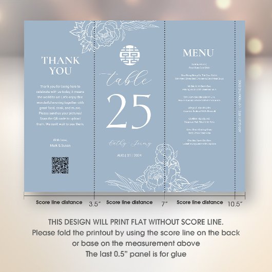 3 in 1テーブル番号、メニューとサンキューカード