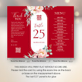 3 in 1テーブル番号、メニューとサンキューカード