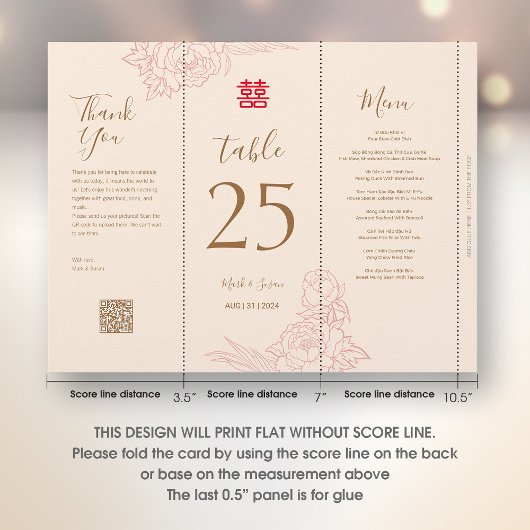 3 in 1テーブル番号、メニューとサンキューカード