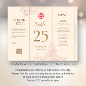 3 in 1テーブル番号、メニューとサンキューカード