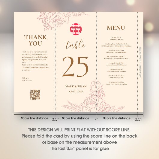 3 in 1テーブル番号、メニューとサンキューカード