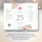 3 in 1テーブル番号、メニューとサンキューカード