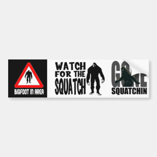 3-in-1ミニバンパーステッカー!SquatchまたはBigfoot バンパーステッカー