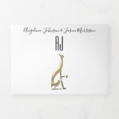 3 in 1金ゴールドフォト結婚ズ 三つ折り招待状 (カバー)