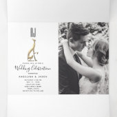 3 in 1金ゴールドフォト結婚ズ 三つ折り招待状 (内部中)