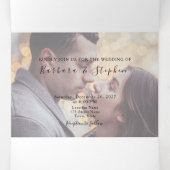 3 in 1金ゴールド写真結婚の3倍招待状 三つ折り招待状 (内部中)