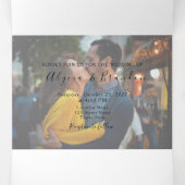 3 in 1 エメラルドグリーンのウェディング トリフォルド インビテーション (内部中)