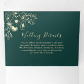 3 in 1 エメラルドグリーンのウェディング トリフォールド インビテーション (内部最初)