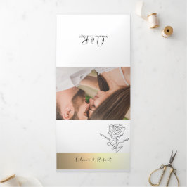 3 in 1 シンプルフォト 結婚式 三つ折り招待状