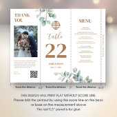 3 in 1 Table number, Menu & Photo Thank You Note