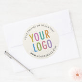 3 Inch Round Stickers Custom Business Logo Ecru ラウンドシール (封筒)