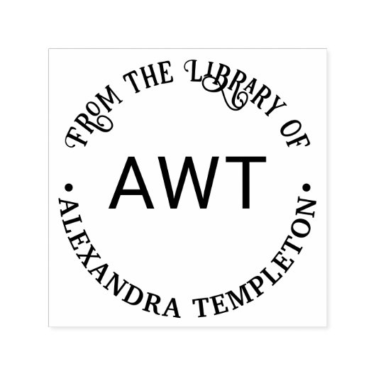 3 Initial Monogram From the library of Book Name P セルフインキングスタンプ (デザイン)