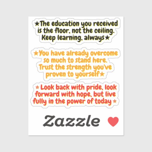 3 Inspirational Quotes for Graduates | Positive シール (シート)