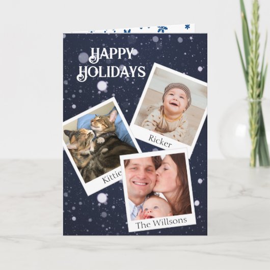 3 Instant Photos署名雪のパーソナライズ シーズンカード (正面)