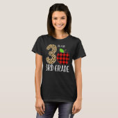 3 Is For 3rd Grade Teacher Leopard Buffalo Plaid S Tシャツ (正面フル)
