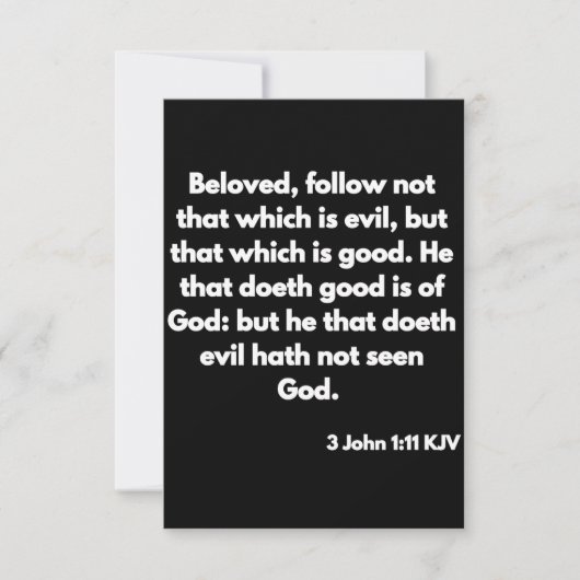 3 John 1:11 KJVバイブル聖なる書物、 経典グリーティングカード カード (正面)