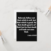 3 John 1:11 KJVバイブル聖なる書物、 経典グリーティングカード カード (正面/裏面インサイチュ)