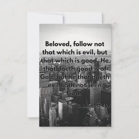 3 John 1:11 KJVバイブル聖なる書物、 経典Pic Greeting Card カード (正面)