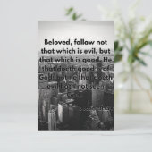 3 John 1:11 KJVバイブル聖なる書物、 経典Pic Greeting Card カード (スタンド正面)