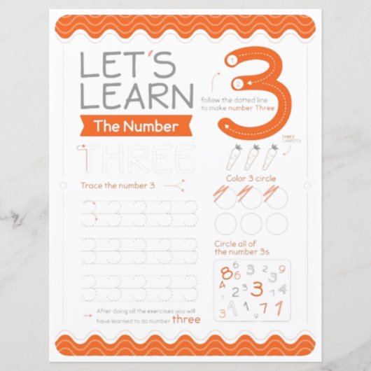 3 Learn To Draw Number 3 Teacher Home Schooling  (正面)