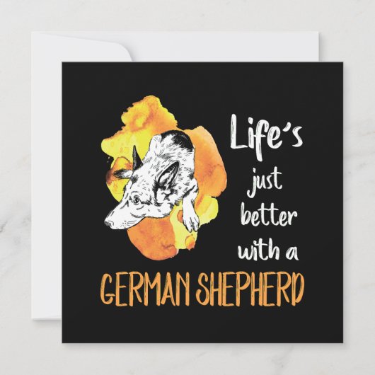 3 Life's Just Better With A German Shepherd 招待状 (正面)