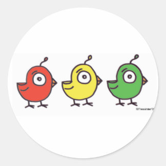 3 Little Birdies Stickers ラウンドシール