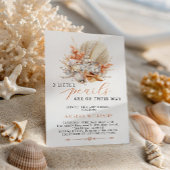 3 Little Pearls are on Their Way Baby Shower 招待状