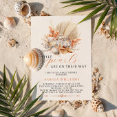 3 Little Pearls are on Their Way Baby Shower 招待状