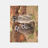 3 Meerly Meerkats フリースブランケット (正面)