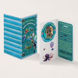 3-Mendous Party Custom Vertical Birthday Invite 名刺