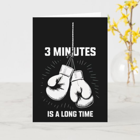 3 Minutes Is A Long Time Boxing Funny Kickboxing B カード (黄色い花)