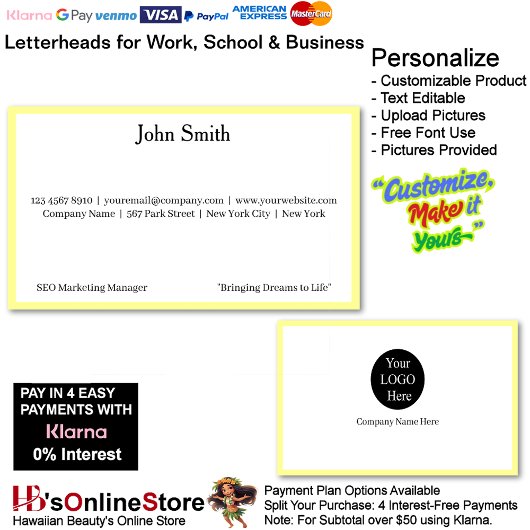 3 Modern Yellow Logo Promote Company Brand Name  名刺