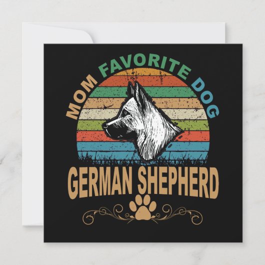 3 Mom Favorite Dog German Shepherd 招待状 (正面)