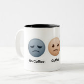 3 Moods of Coffee Funny Coffee Lover Design ツートーンマグカップ (正面左)