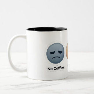 3 Moods of Coffee Funny Coffee Lover Design ツートーンマグカップ