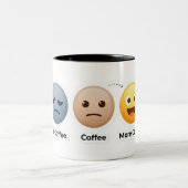 3 Moods of Coffee Funny Coffee Lover Design ツートーンマグカップ (中央)