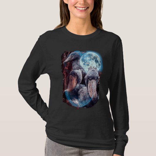3 Moon ハシビロコウ 渉禽類 動物 Tシャツ (正面)