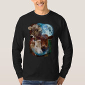 3 Moon Cow Livestock Cattle Animal Tシャツ (正面)
