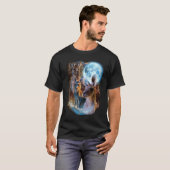 3 Moon Kangaroo Marsuial Wallabies動物のユーモア Tシャツ (正面フル)