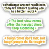 3 Motivational Quotes About Life Challenges | 3 シール (正面)