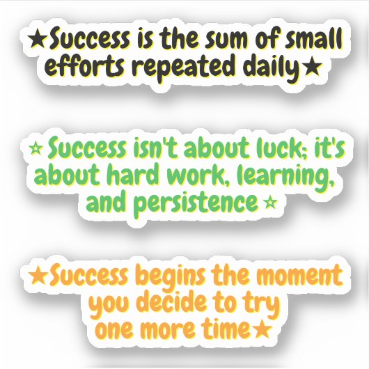 3 Motivational Quotes for Success | Inspirational  シール (正面)