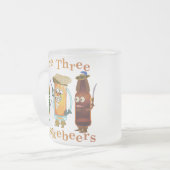 3 Muskebeersおもしろいなビールしゃれ フロストグラスマグカップ (正面左)