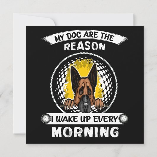 3 My Dogs Are The Reason I Wake Up Every Morning 招待状 (正面)