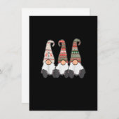 3 Nordic Gnomes Winter Christmas Swedish Tomte Cut 招待状 (正面/裏面)