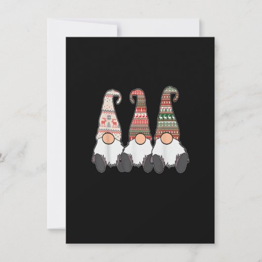 3 Nordic Gnomes Winter Christmas Swedish Tomte Cut 招待状 (正面)