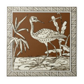 #3 of 12 Repro 1880s Minton Mocha Birds Series タイル (正面)