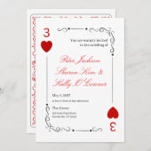 3 of Hearts Throuple Wedding Invitation 招待状 (正面/裏面)